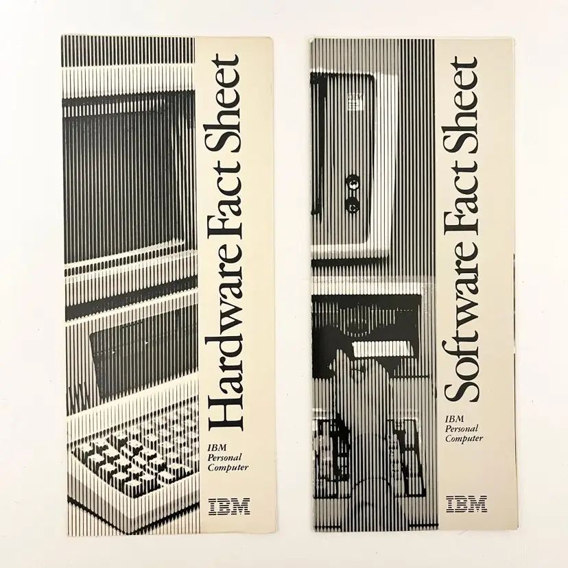 IBM Personal Computer Hardware Software Fact Sheet Brochures Vintage 1980s