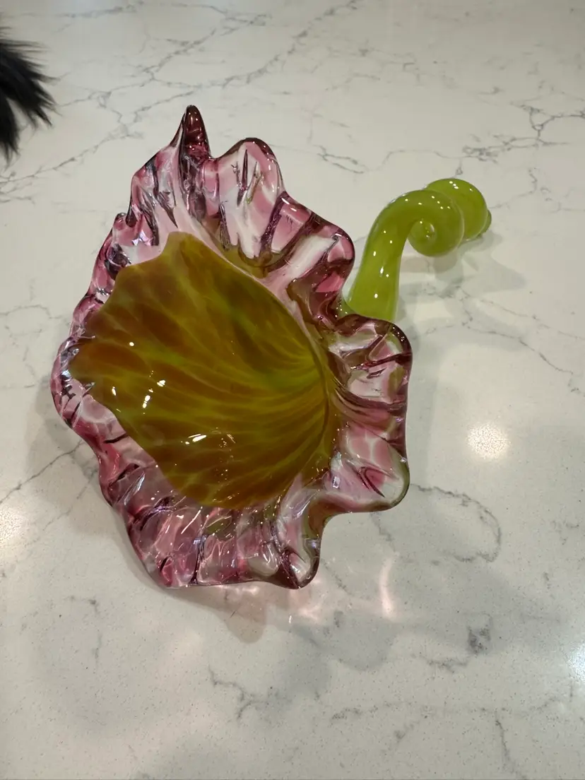 Murano Style Blown Glass Flower