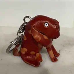Handcrafted Leather Dog Keychain Brown