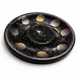 Handmade Studio Raku Chip/Dip Platter Aka Halo of the Harvest Moon