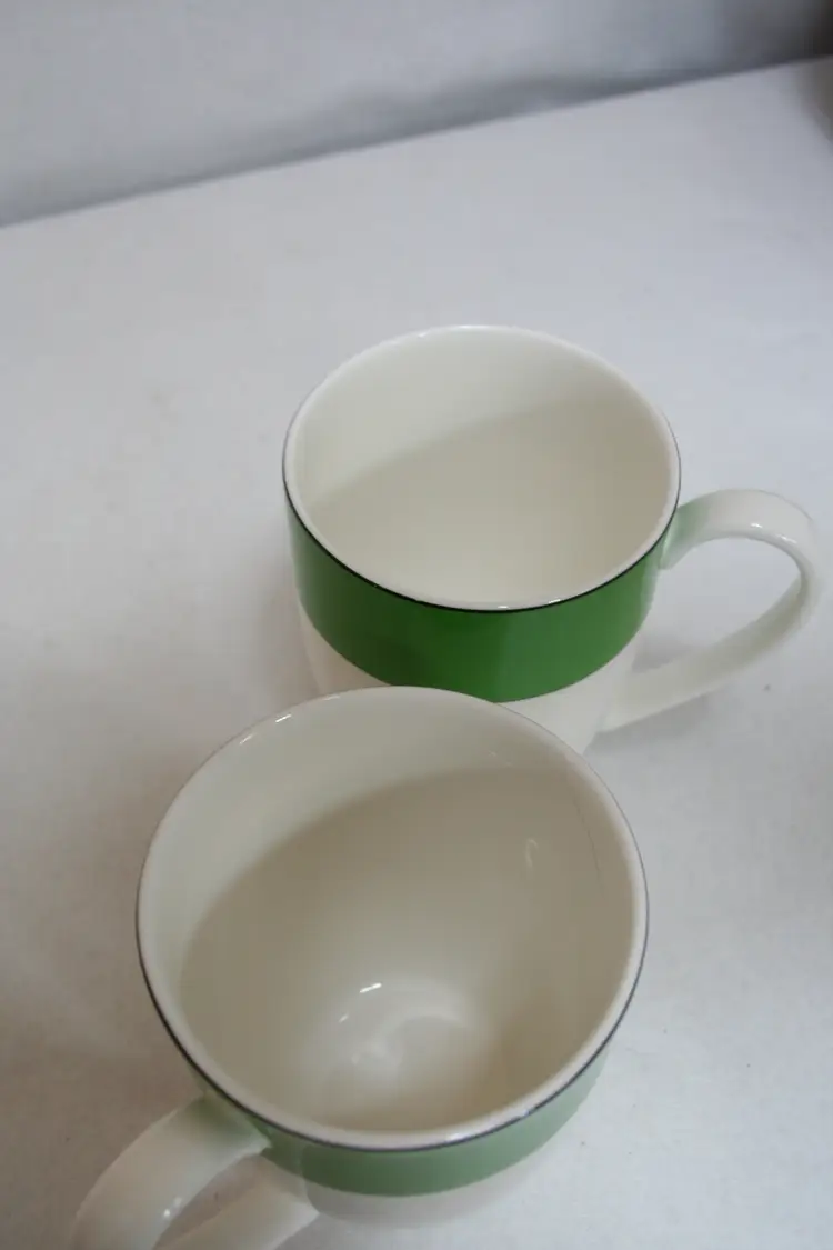 Kate Spade New York Lenox Rutherford Circle Green Coffee Tea Mug Cup Set 2 RARE