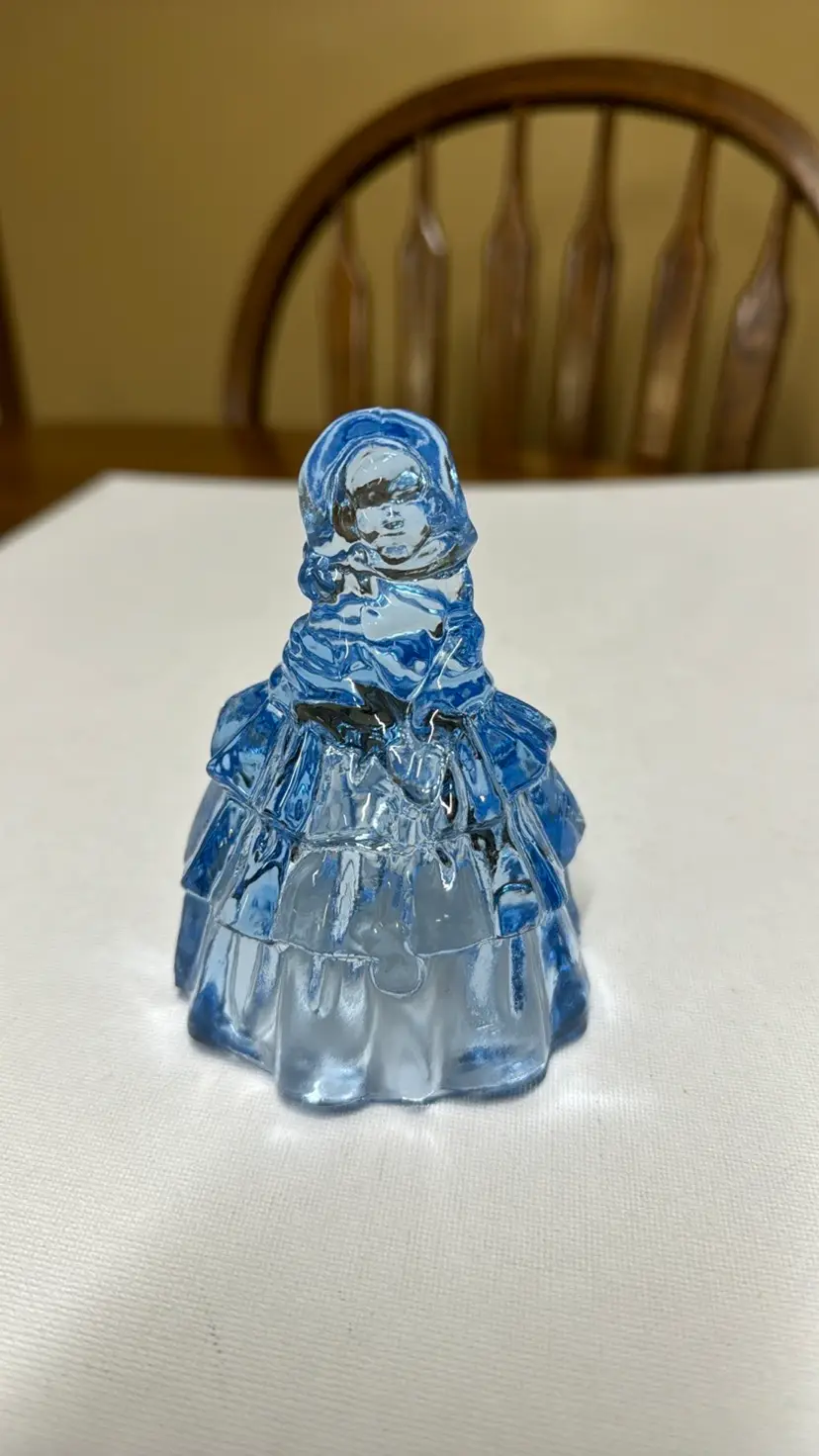 Boyd Ice Blue Glass Louise Bell 4”