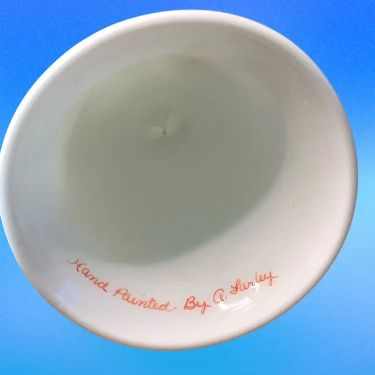 17. Fenton Art Glass Hand Painted Cardinal in Winter Medallion Bell In Milk Glass 6-1/2” Tall