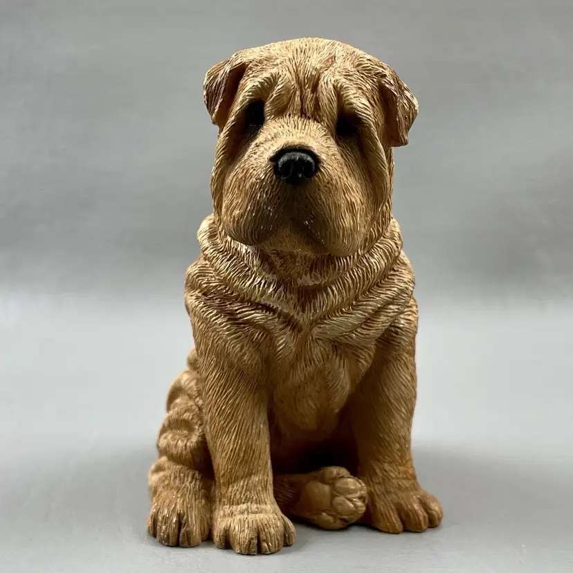 Vintage Sandicast Shar-Pei Red M466 Dog 4.5" Figurine 1989 Sandy Brue