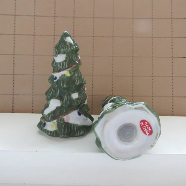 Bisque Like Christmas Trees Salt and Pepper Shaker Set