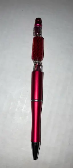 Fidget Pen Handmade By Me! Black Ink! 5 1/2” Made With Glass Beads!