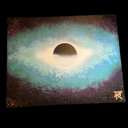Hand-Signed Spray Paint Moon Art