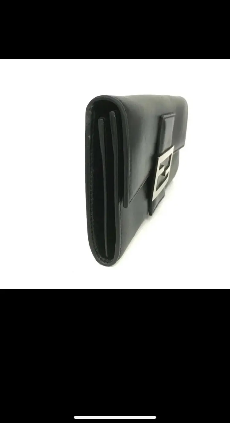 FENDI Zucca Canvas Leather Bifold Long Wallet