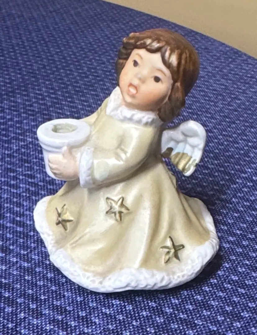 Goebel Hummel Angel Candleholder Christmas Germany Engel 3” tall signed