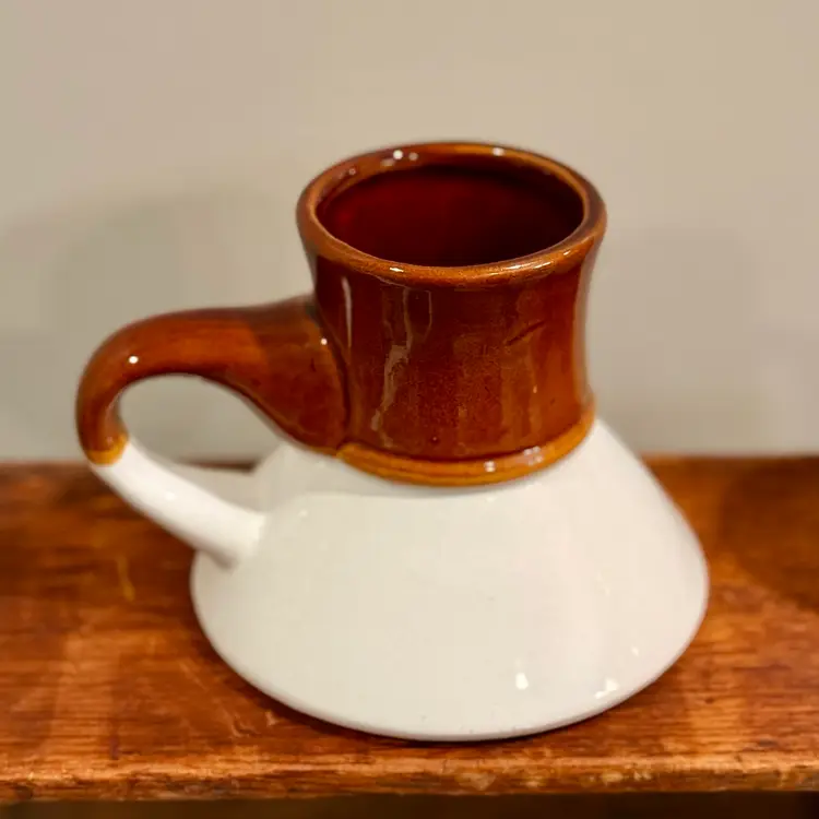 Vintage Emson Brown & White Stoneware Mug