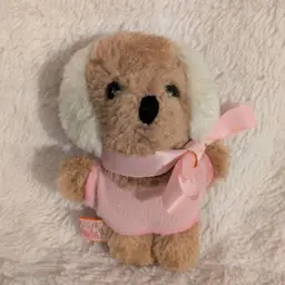 1977 R Dakin Baby Puppy Dog Stuffed Plush Pink Shirt RARE