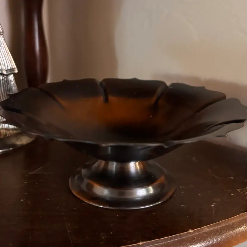 Vintage Coppercraft Guild Copper Scalloped Pedestal Bowl