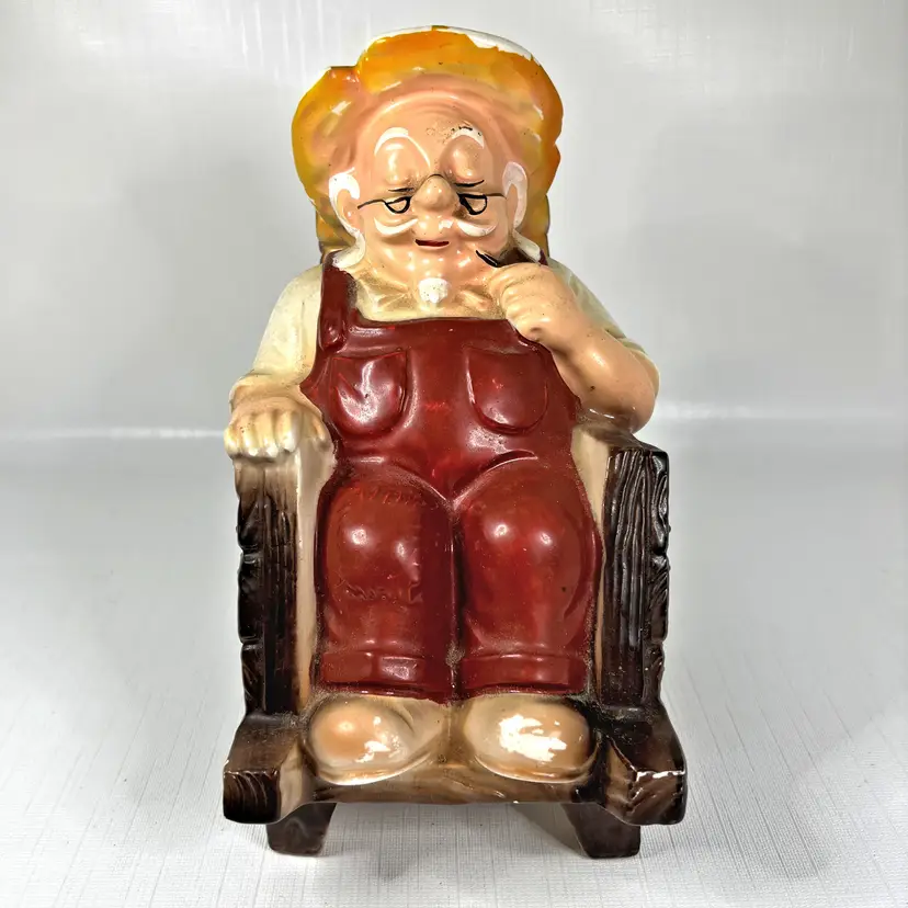 Ceramaster Grandpa Ceramic Coin Bank Retirement Made Japan Retro Vintage