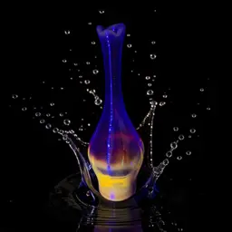 Blenko Hand Blown Art Glass Tangerine Amberina Optic Swung Vase MCM GLOWS 11 in.