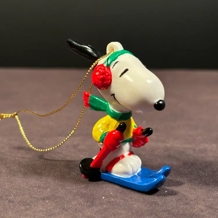 Snoopy Skiing PVC Ornament