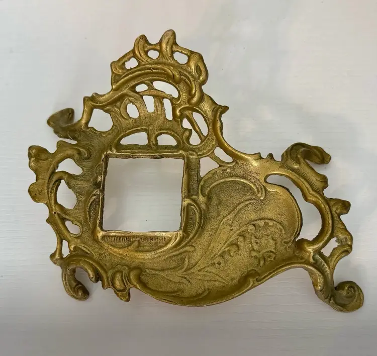Vintage Ornate Brass Inkwell Stand