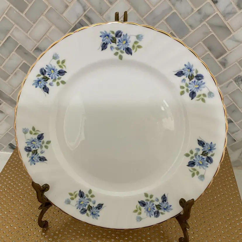 8” Royal Adderley Blue Floral Plate