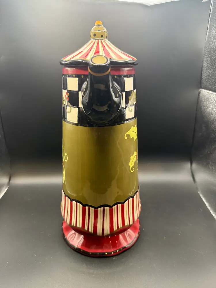 Rare Amber Rose Holly Coffee Pot By Nanette Vacher