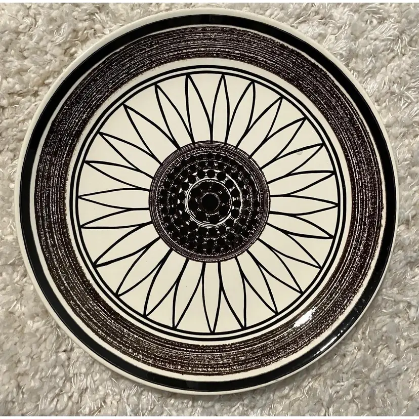 VTG Royal China Casa Del Sol Ironstone Platter Brown Retro Flowers USA