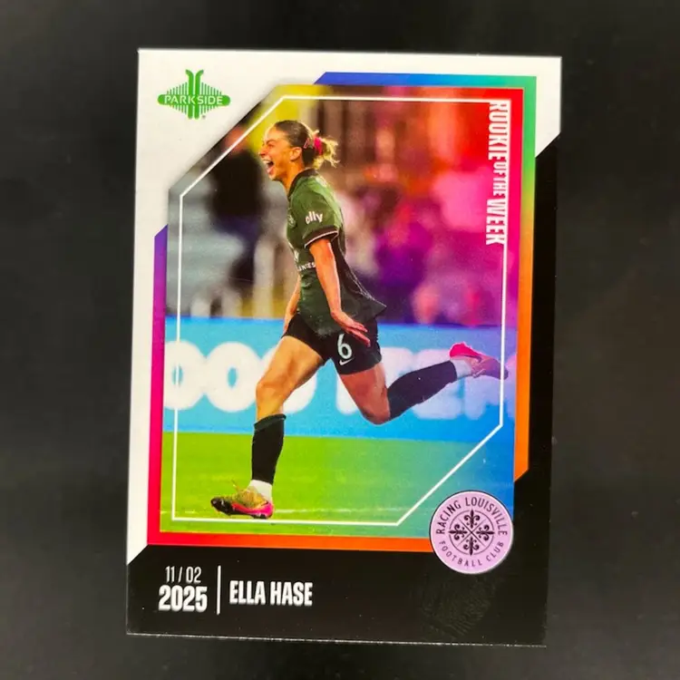 Ella Hase 2025 NWSL Parkside Pronto Rookie Of The Week Subscriber Exclusive /210 Soccer Card #ROW26