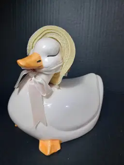 Vintage Ceramic Hand painted Hat Wearing Duck 1980s USA AG Products 8 in