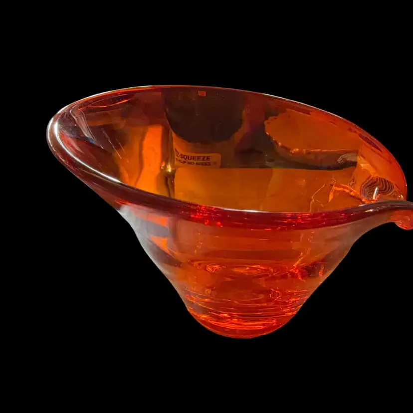 Vintage MCM Viking Glass Persimmon Asymmetrical 5.5 Inches Spout