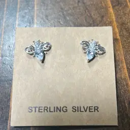 925 Gemstone Bumble Bee Earrings White CZ Sterling Silver NEW