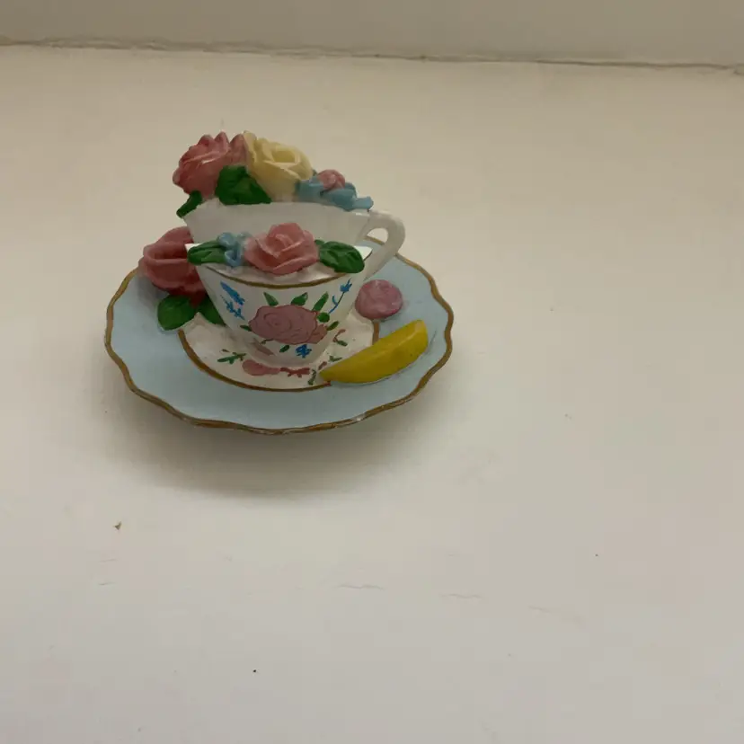 Decorative Teacup Business Card Holder