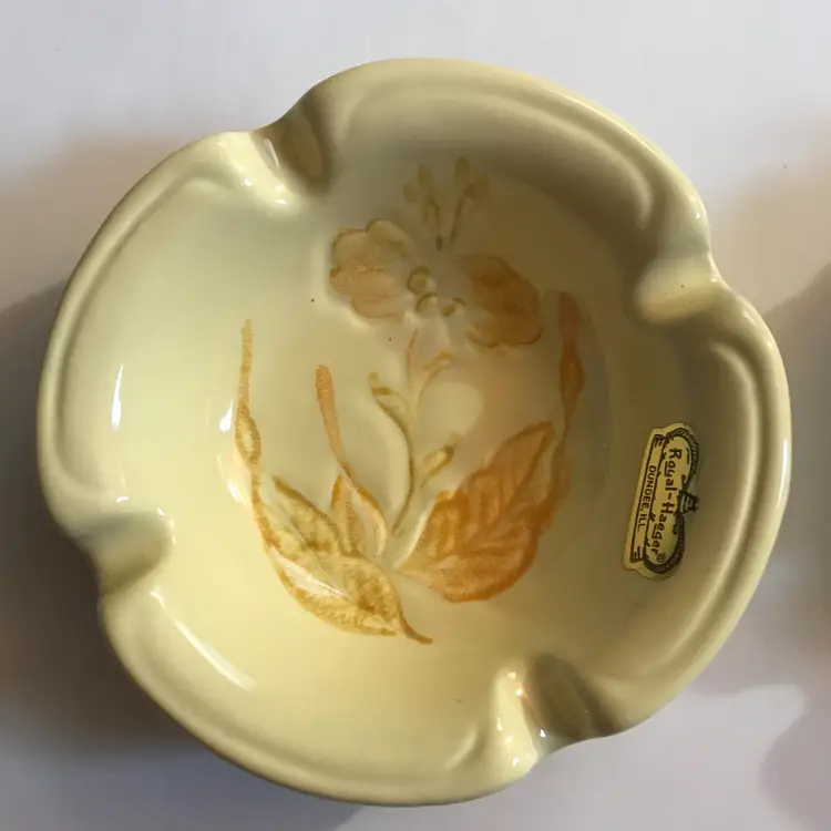 Set of 2 Vintage Royal Haeger Ashtrays or Trinket dishes with floral design