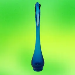 Vintage Viking Bluenique Epic 1960’s Swung Vase Large Mouth 11” Smoothie Bottom