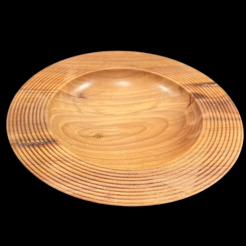 Greg Gallegos Hand Turned Apple Wood Dish, Handmade Wooden Trinket Dish, Wooden Trinket Bowl, Wood Art Bowl, Artist Signed Turned Wood Bowl