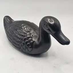 Brass bronze metal duck Figurine Vintage Paperweight