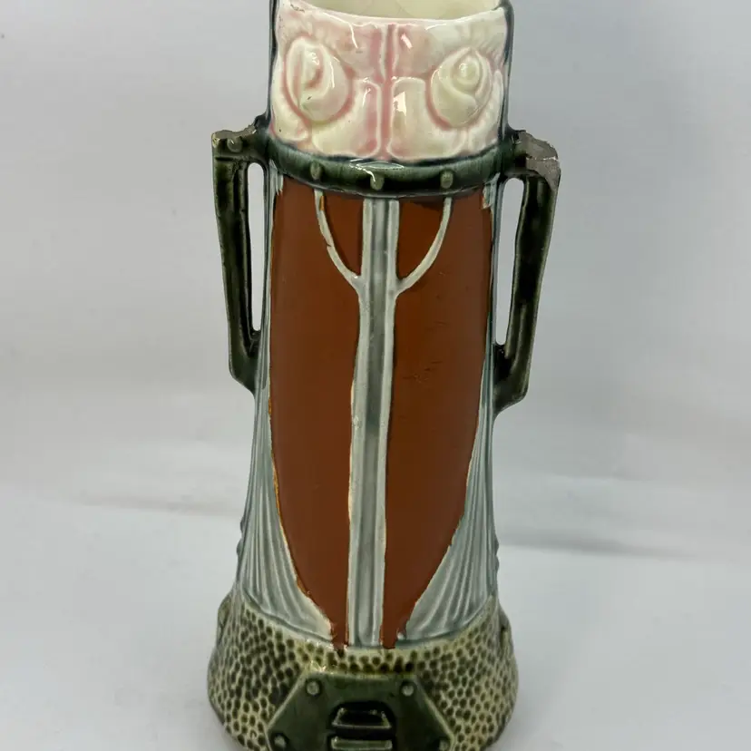 Odd Vase, Can’t Make Our Marking, Chips In Top Of Both Handles