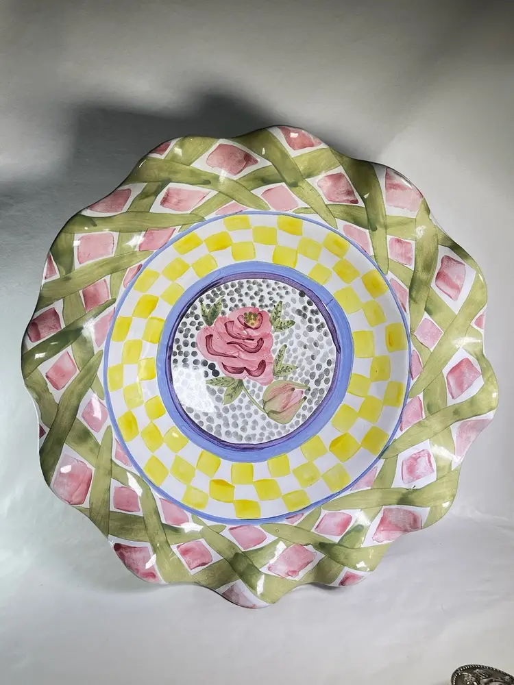 Makenzie Childs Fluted Edge Serving Bowl