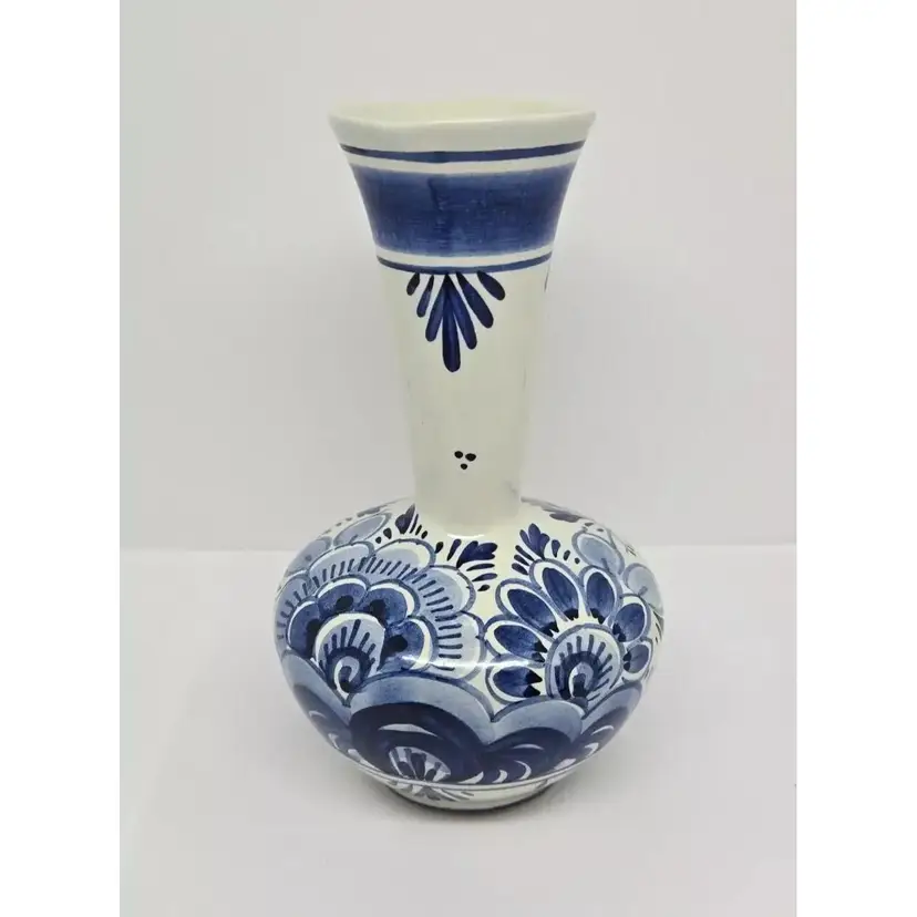 De Delftse Pauw, Delft Blue Pottery Vase #705, Holland, 1954-2020