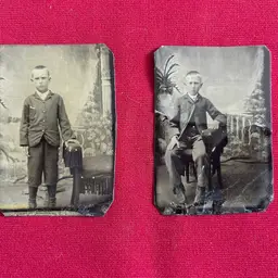 (2) Antique Tintype Photos 1800s Brothers PH54