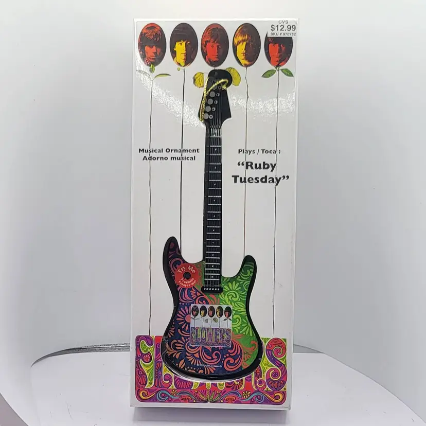 Vintage Beatles Ruby Tuesday Musical Guitar Ornament