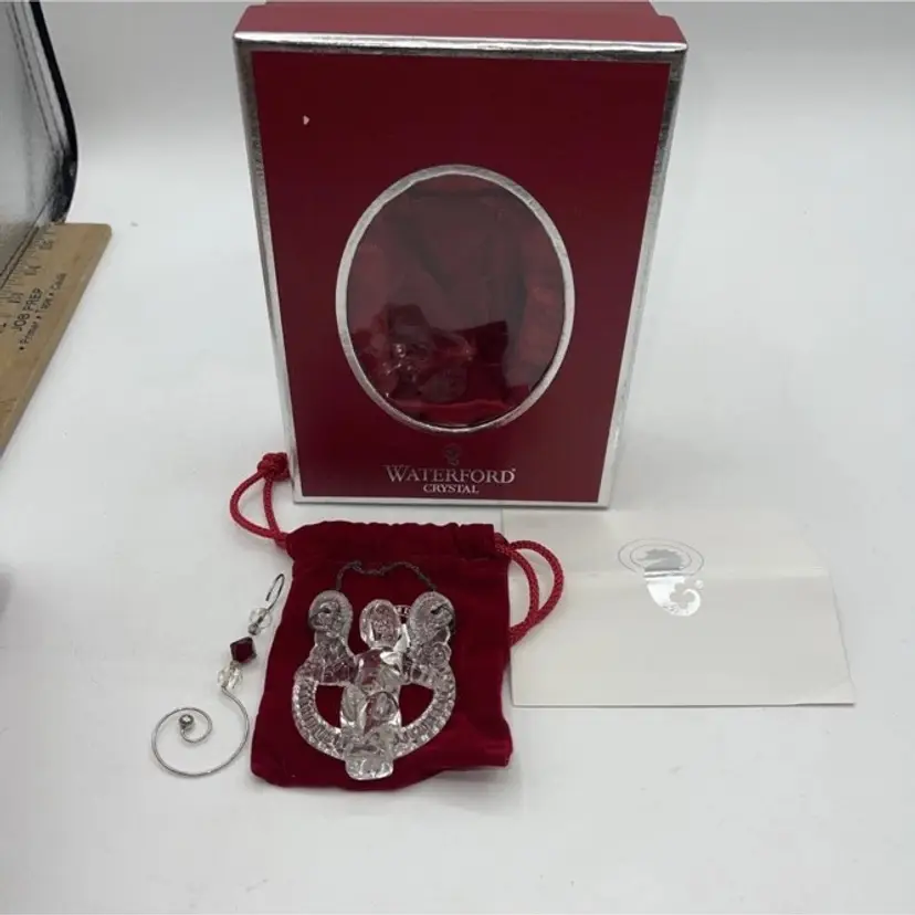 Waterford Crystal 2005 Annual Angel on Harp Christmas Ornament Made In Ireland 3”