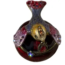 Jay Strongwater Enamel Pill Trinket Box with Swarovski Crystals