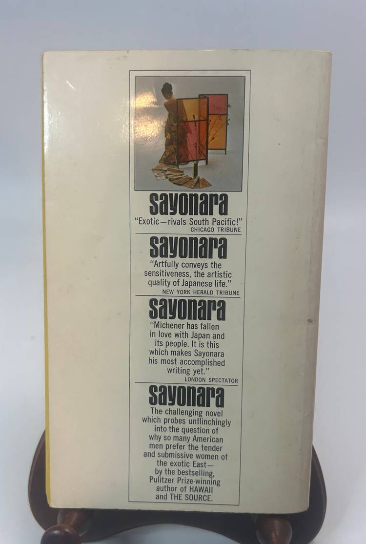 Vintage 'Sayonara' by James A. Michener Bantam Paperback Book 1969
