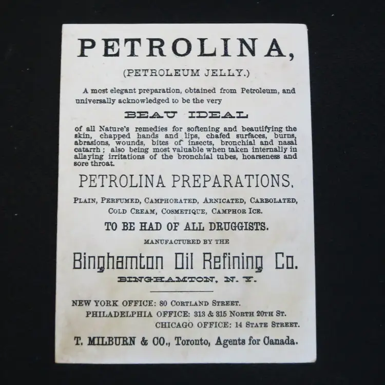 Victorian Advertising Trade Card Petrolina Antique
