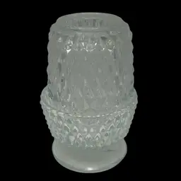 Vintage Indiana Glass Diamond Point Fairy Lamp, 5-1/2” Tall x 4” Wide