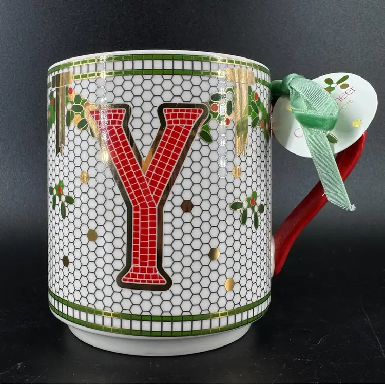 Anthropology Letter Y Christmas Mug