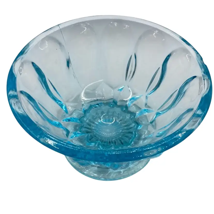 Vintage (1976) Anchor Hocking Fairfield Light Blue Open Candy Dish, 6" tall