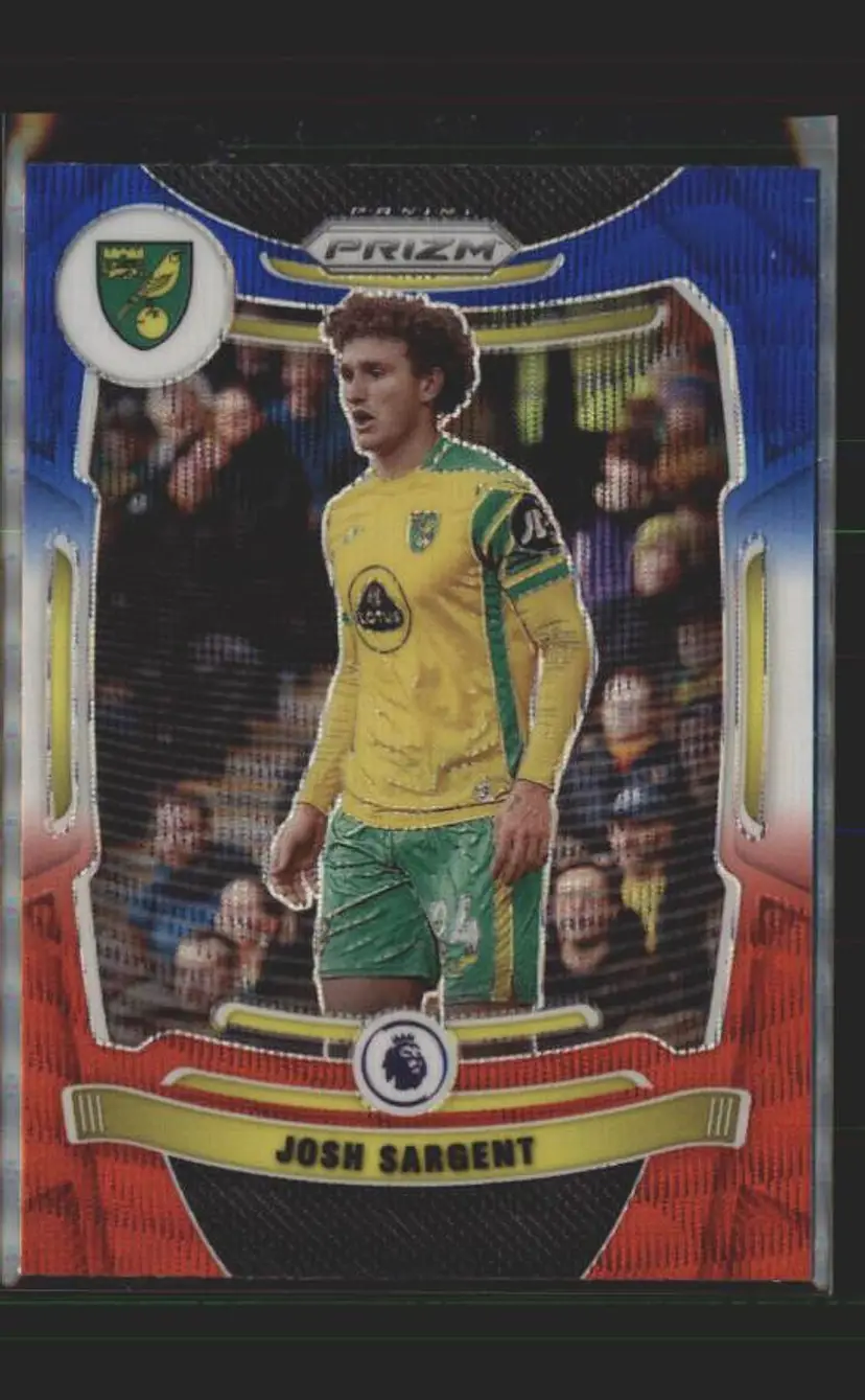 2021-22 Prizm EPL #179 Josh Sargent Prizms Red White and Blue - ( 138 ) - Norwich City