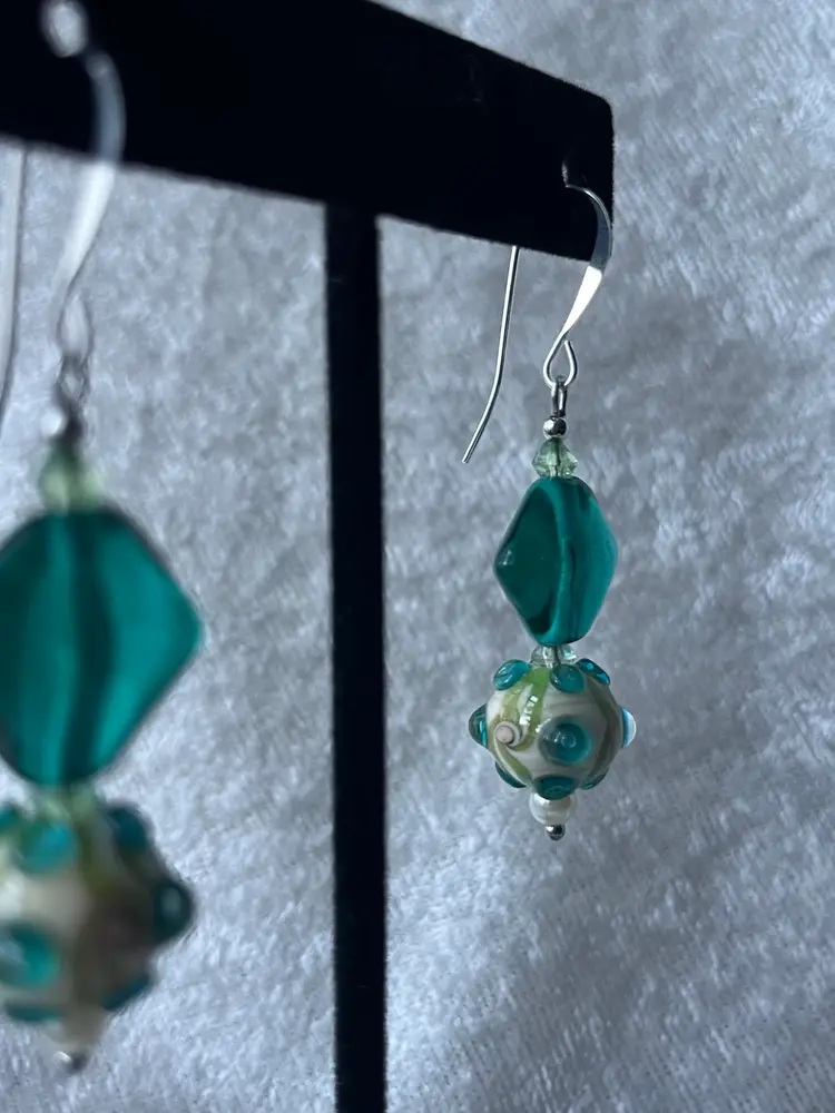 #53 "Sirens" Series - Handmade by Me -- Lampwork Glass Earrings