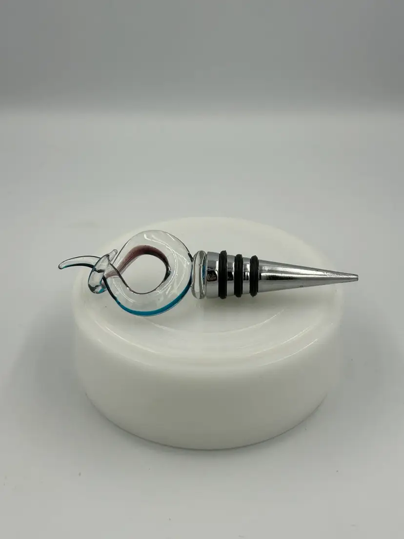 Blue And Purple Art Glass Bottle Stopper