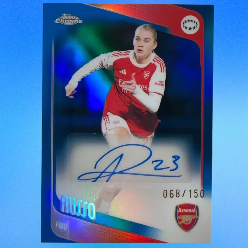 Alessia Russo Blue Auto /150 2025-26 Topps Chrome Women's UWCL Arsenal
