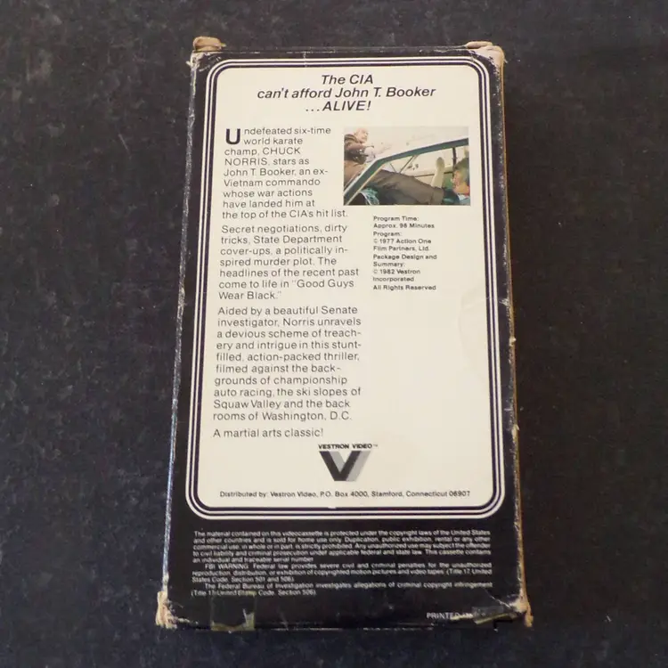 Vintage VHS – Good Guys Wear Black (1978) – Chuck Norris Action Classic