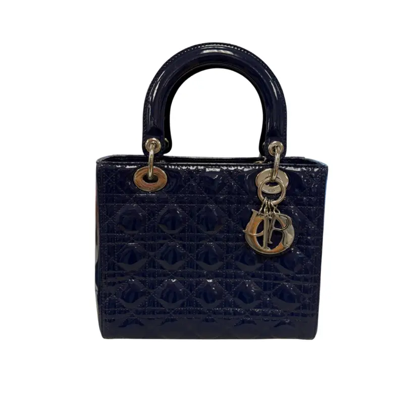 Christian Dior Blue Patent Leather Lady Dior